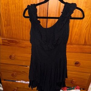 Black Sleeveless Ruffle Dress